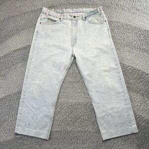 Vintage Levis 505 Orange Tab Jeans 38x24 Light Wash Thrashed Grunge Cropped Y2K